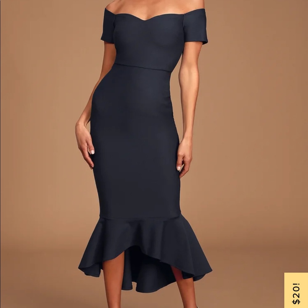 Lulus off the shoulder midi dress